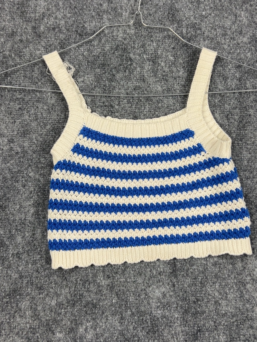 Cat & Jack/Target White and Blue Striped Knit Tank Top Size XS